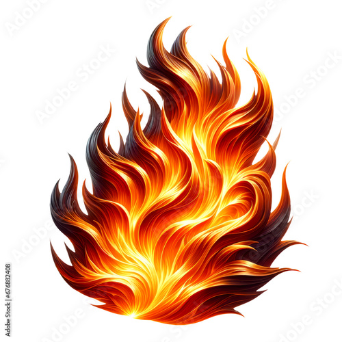 Artistic illustration of a vibrant orange and yellow flame, perfect for design elements and themed graphics.