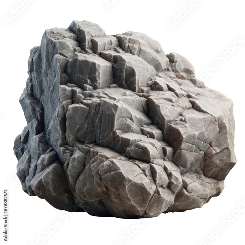 a large gray rock with many cracks and crevices. This image can be used for geological or nature projects, or as a background or texture.