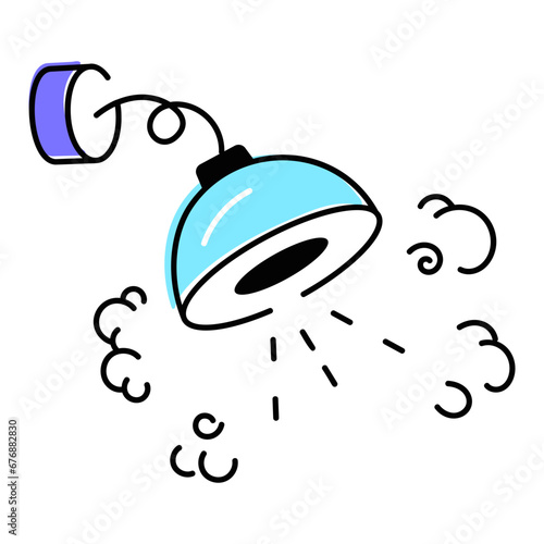 Grab this doodle icon of shower head 