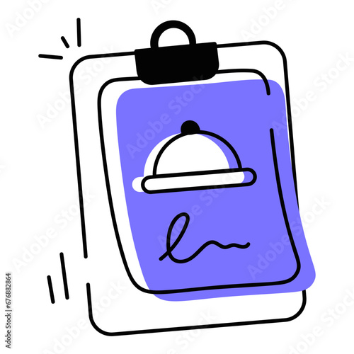 Modern doodle icon of food menu 
