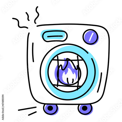 Get this doodle icon of gas furnace 
