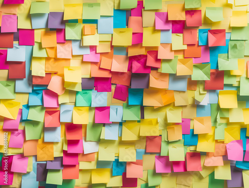 Colored Sticky Notes: Organized Information - Artificial Intelligence Generated