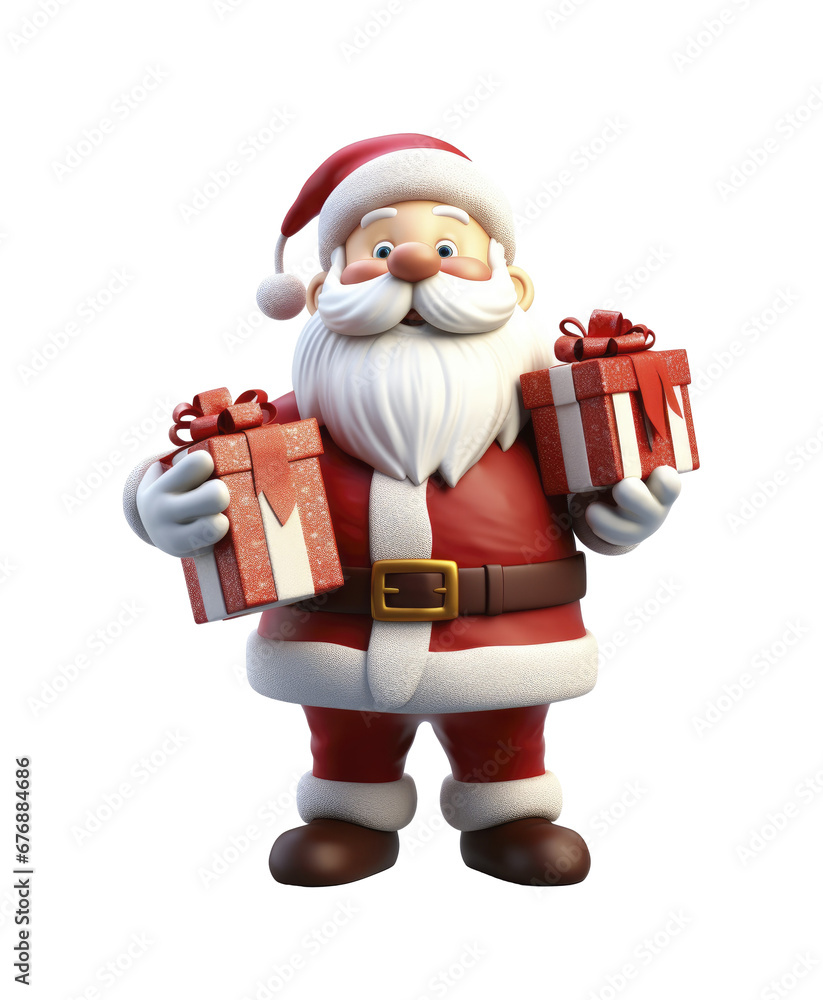 Santa Claus with gifts on transparent background Santa Claus with gifts on transparent background