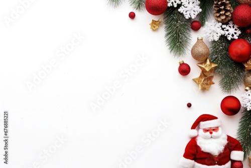 Background for presentations  greeting cards and advertising with Santa Claus theme  white background