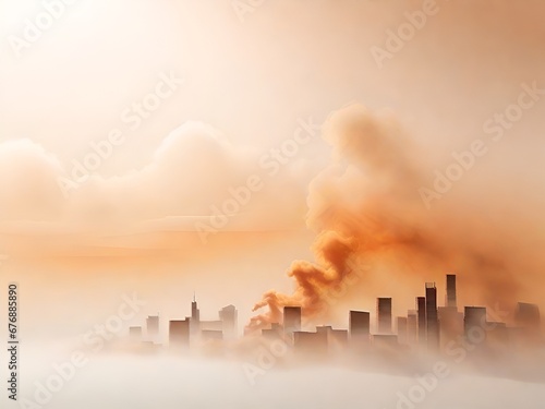 Orange dust smoke clouds the background. © Siriporn