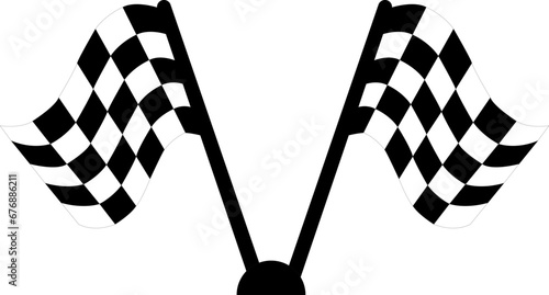 vector illustration of two finish flags on a transparent background
