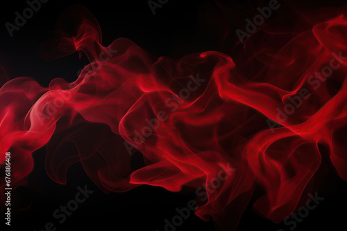 Love Concept. Black Background Full Of Red Smoke. AI Generative