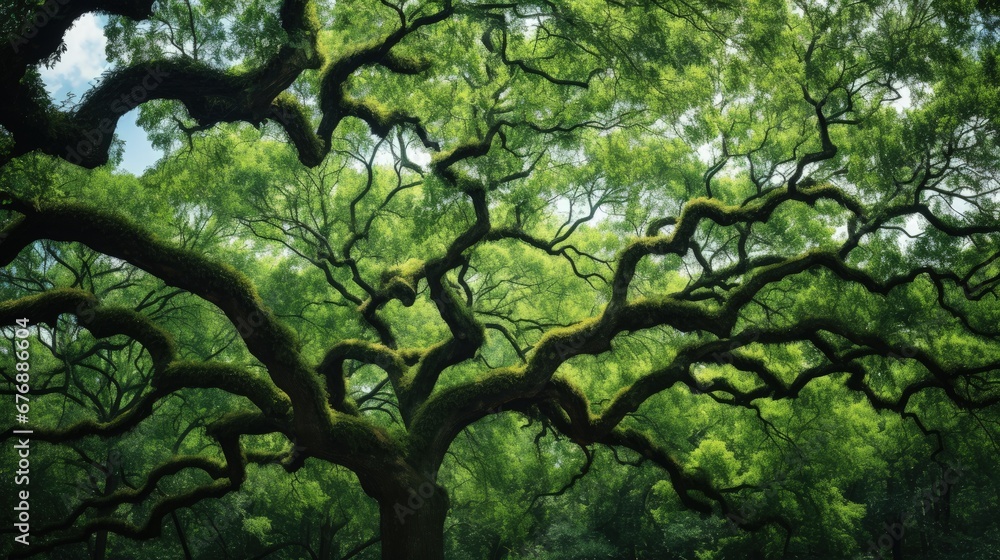 Forest Tree Low Angle View Panoramic Landscape Forest Tree Low Angle View Panoramic Landscape