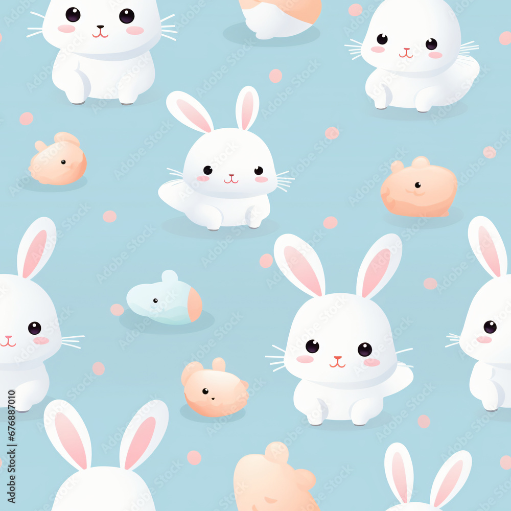 Seamless pattern of Bunnies. wrapping paper pattern. Wrapping paper pattern Seamless pattern of Bunnies. wrapping paper pattern. Wrapping paper pattern