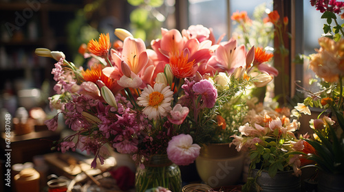 ..Beautiful flowers in florist shop. © andranik123