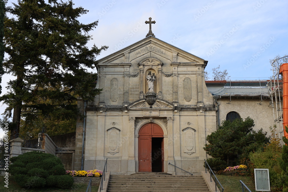 L'église Saint Sébastien, ville de Meyzieu, département du Rhône, France