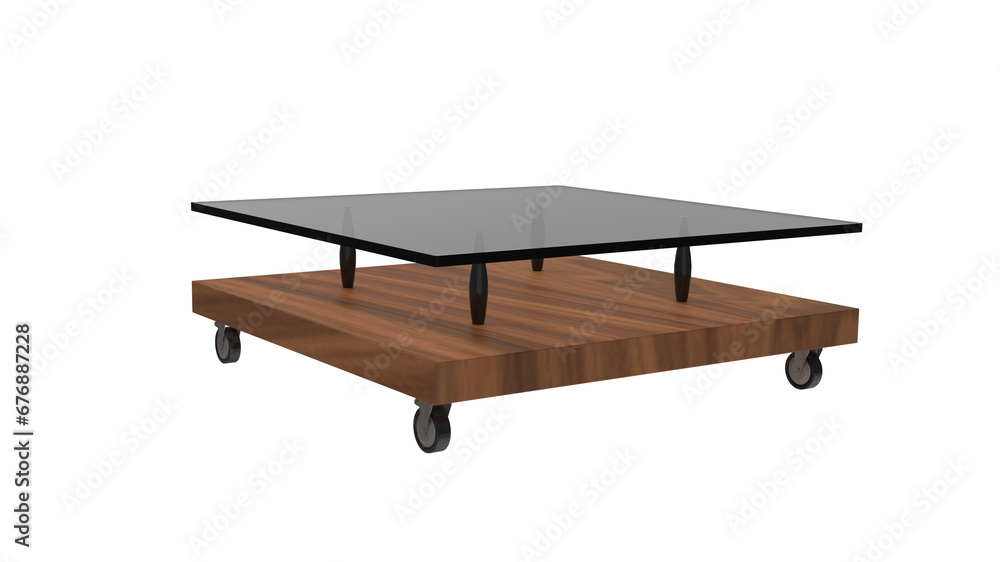 wooden table isolated on white 3d render wooden table isolated on white 3d render