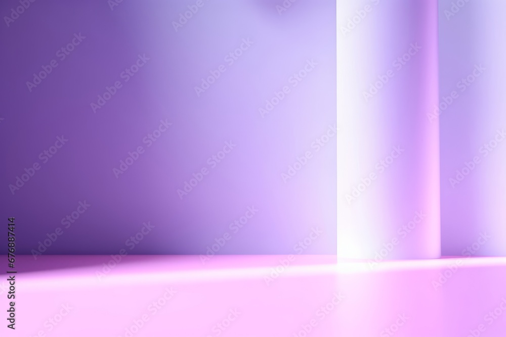 Abstract purple studio background for product presentation. Empty room with shadows of window. Display product with blurred backdrop, Generative AI