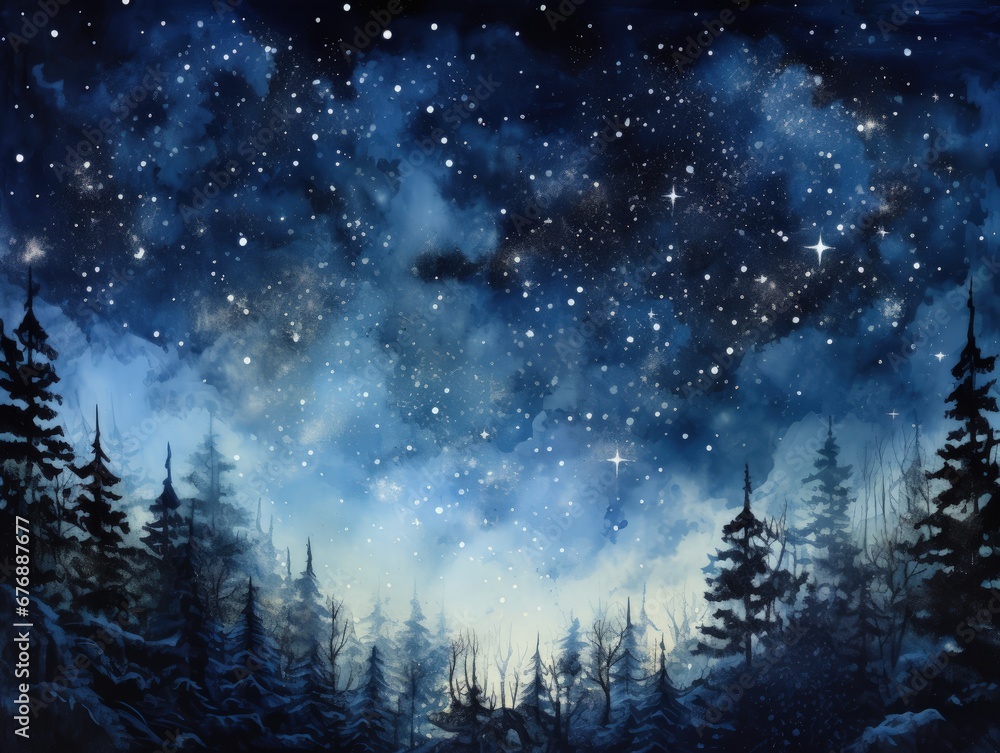 Beautiful stary clear night sky background