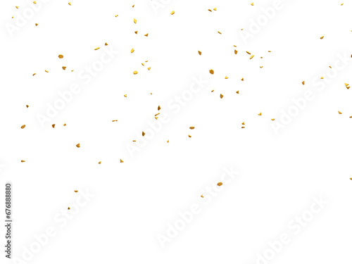 Realistic Golden Confetti and serpentine explosion For The Festival Party Ribbon Blast Carnival Elements Or Birthday Celebration