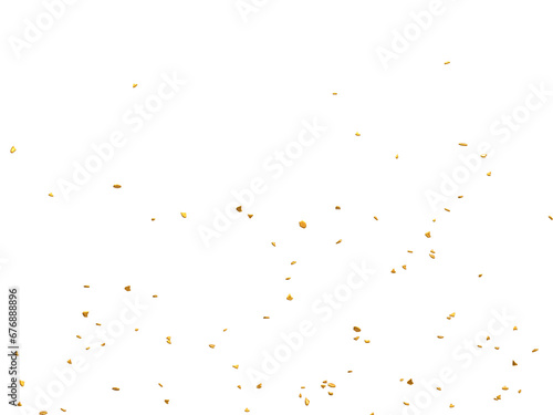 Realistic Golden Confetti and serpentine explosion For The Festival Party Ribbon Blast Carnival Elements Or Birthday Celebration