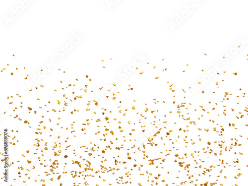 Realistic Golden Confetti and serpentine explosion For The Festival Party Ribbon Blast Carnival Elements Or Birthday Celebration