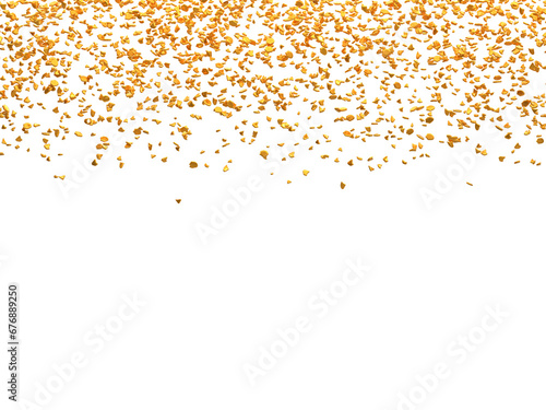 Realistic Golden Confetti and serpentine explosion For The Festival Party Ribbon Blast Carnival Elements Or Birthday Celebration © vect-bait