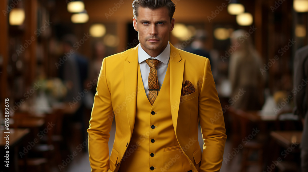 Fototapeta premium Man in wedding suit.