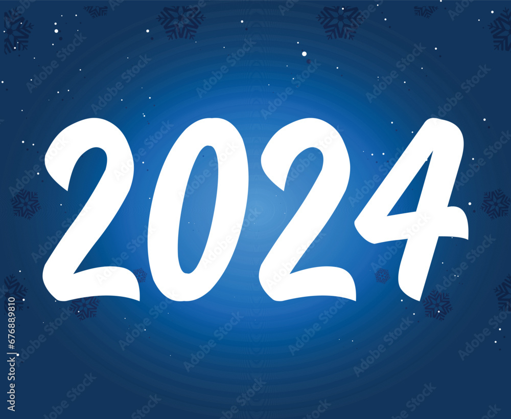 2024 New Year Holiday Design White Abstract Vector Logo Symbol Illustration With Blue Background 2024 New Year Holiday Design White Abstract Vector Logo Symbol Illustration With Blue Background