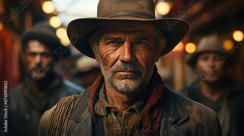 Portrait of elderly cowboy.