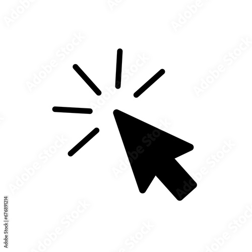 Mouse arrow click. Computer mouse pointer icon. Black cursor isolated on white background. Click here. Link web. Internet connection button. Website symbol. Pictogram design. Vector illustration