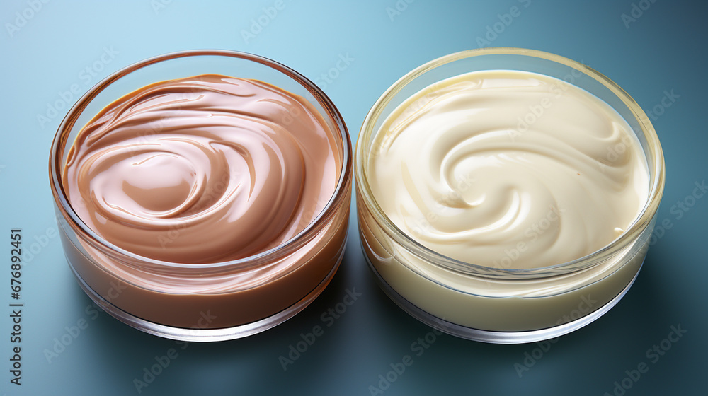Cream jar on the blue background. Cream jar on the blue background.