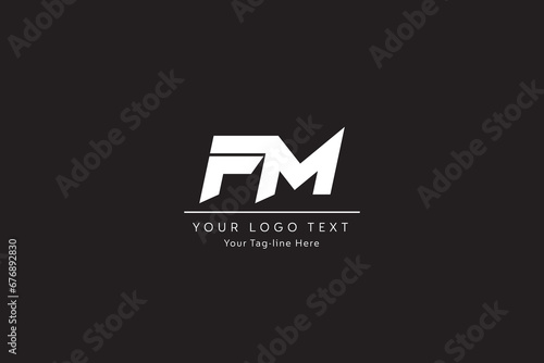 FM letter logo design on luxury background. MF monogram initials letter logo concept. FM icon design. MF elegant and Professional white color letter icon design on black background.