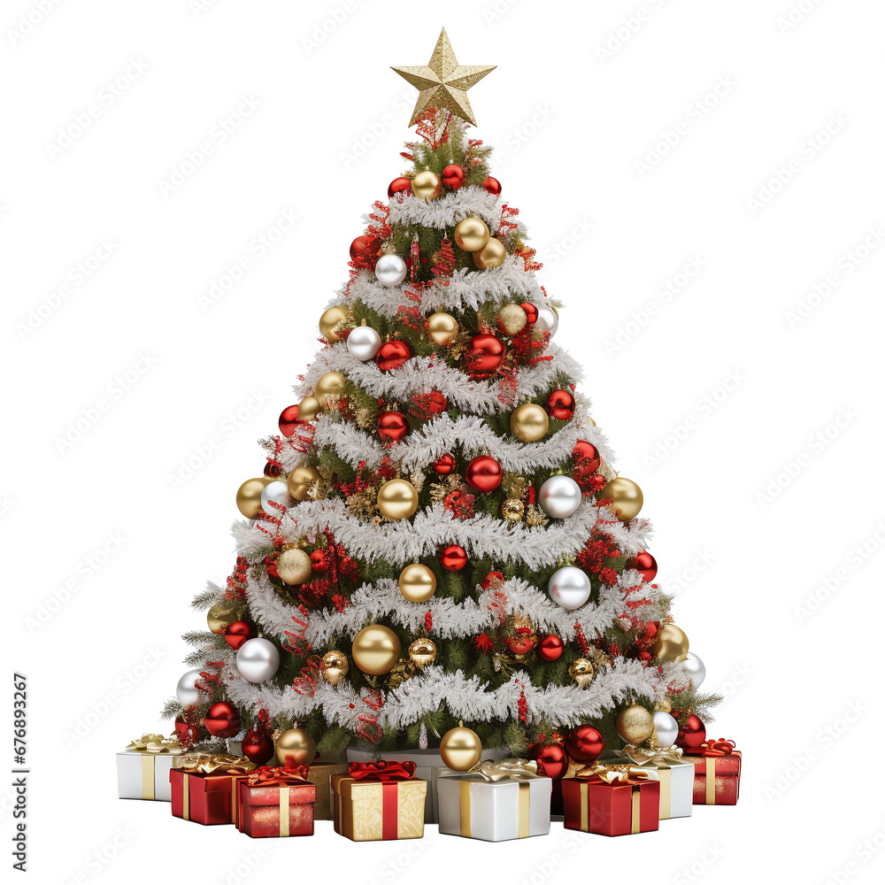 Transparent background PNG of a Christmas tree.