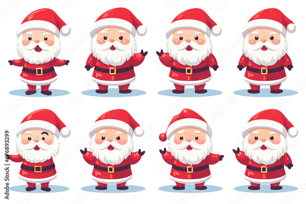 Packs of santa claus character concept template on transparent background PNG Packs of santa claus character concept template on transparent background PNG