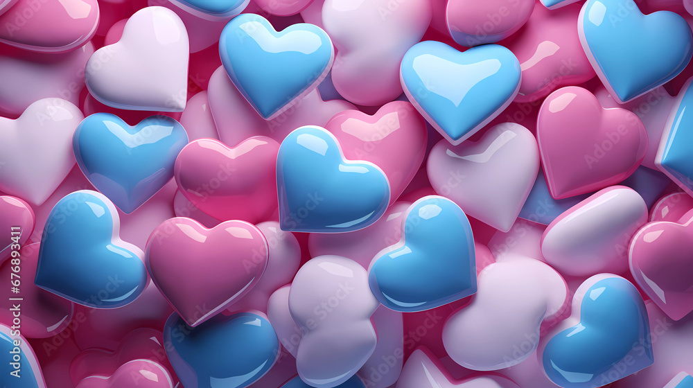 a large amount of hearts are arranged in a pattern of pink
