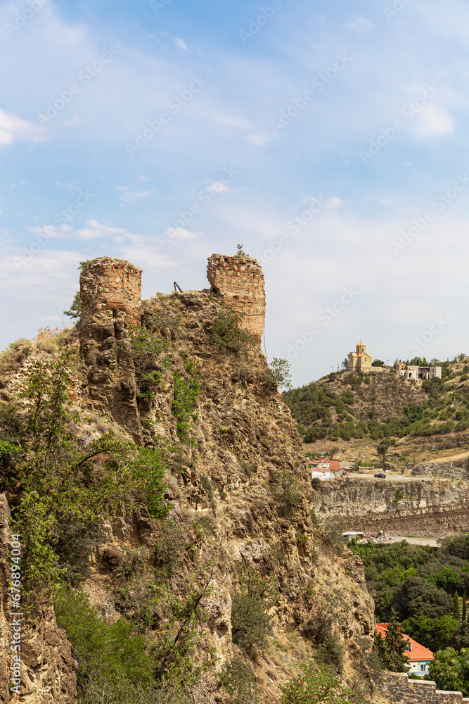 Ruins of the ancient fortress of Narikala in Tbilisi