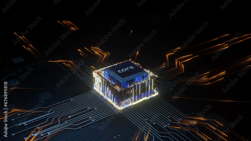 3D Rendering of CPU and Circuit Board: Digitalization Process ...