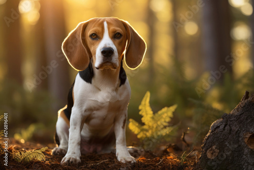 Beagle dog outdoors © Veniamin Kraskov