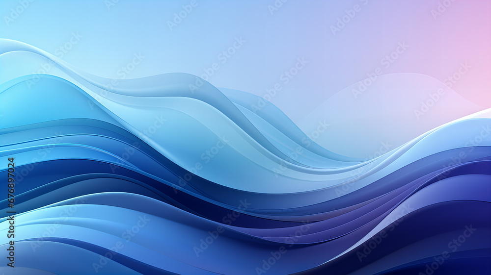 Fototapeta premium abstract wave in bright blue colors with some purple, in the style of subtle gradients