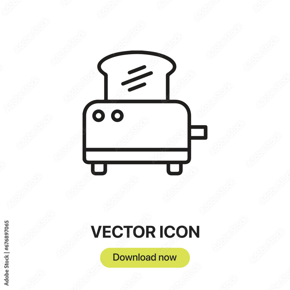 Toaster icon vector. Linear style sign for mobile concept and web design. Toaster symbol illustration. Pixel vector graphics - Vector. Toaster icon vector. Linear style sign for mobile concept and web design. Toaster symbol illustration. Pixel vector graphics - Vector.