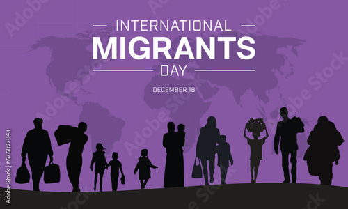 International Migrants Day design with silhouette of people. Vector illustration 