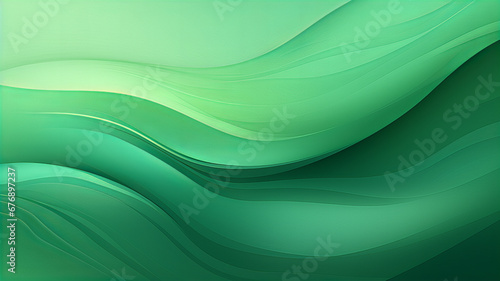 abstract wave in bright light and dark green colors, in the style of subtle gradients