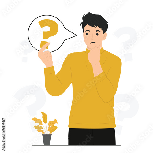 Wallpaper Mural Flat vector people doubt asking questions flat illustration Torontodigital.ca