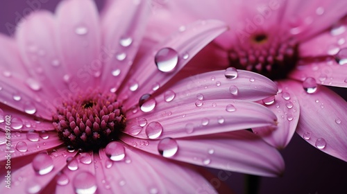a close up of a flower with water droplets on it. a flower close up with water droplets on petals,