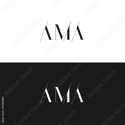 AMA logo. A M A design. White AMA letter. AMA, A M A letter logo design. Initial letter AMA linked circle uppercase monogram logo. A M A letter logo vector design. 