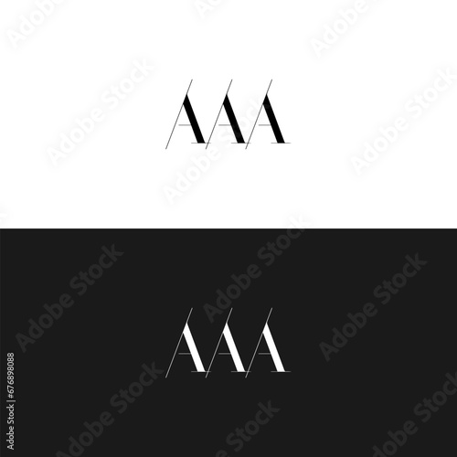 AAA logo. A A A design. White AAA letter. AAA, A A A letter logo design. Initial letter AAA linked circle uppercase monogram logo. A A A letter logo vector design.  photo