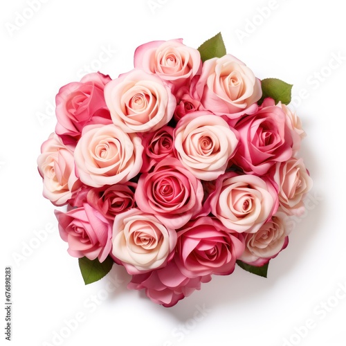 Bouquet of pink roses. isolated on white background © Gasi