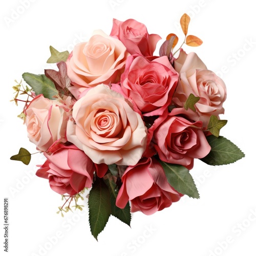 Bouquet of pink roses. isolated on white background