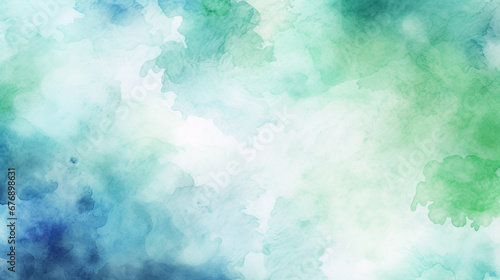 blue green and white watercolor background. Abstract background. photo