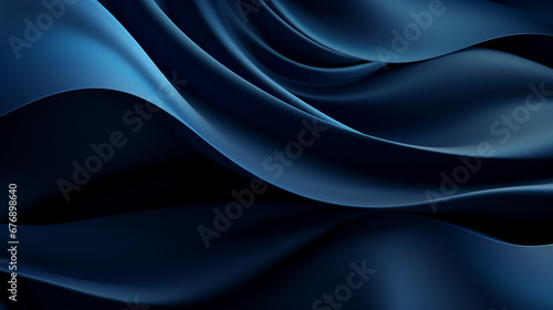 Dark blue paper waves abstract.