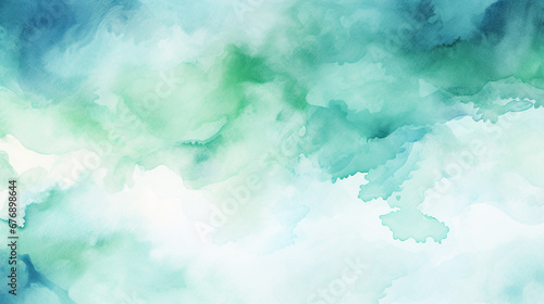 blue green and white watercolor background. Abstract background.