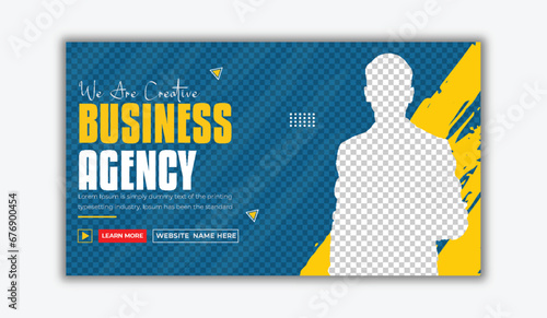 Professional Digital Marketing Agency Business live webinar web banner thumbnail, and video thumbnail design.