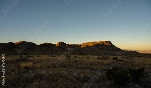 Dawn Breaks Over the Chisos Mountains from the Valley