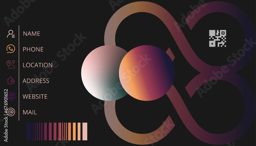biasness card back. simple but elegant astronomic infinity circle design with light gradient.